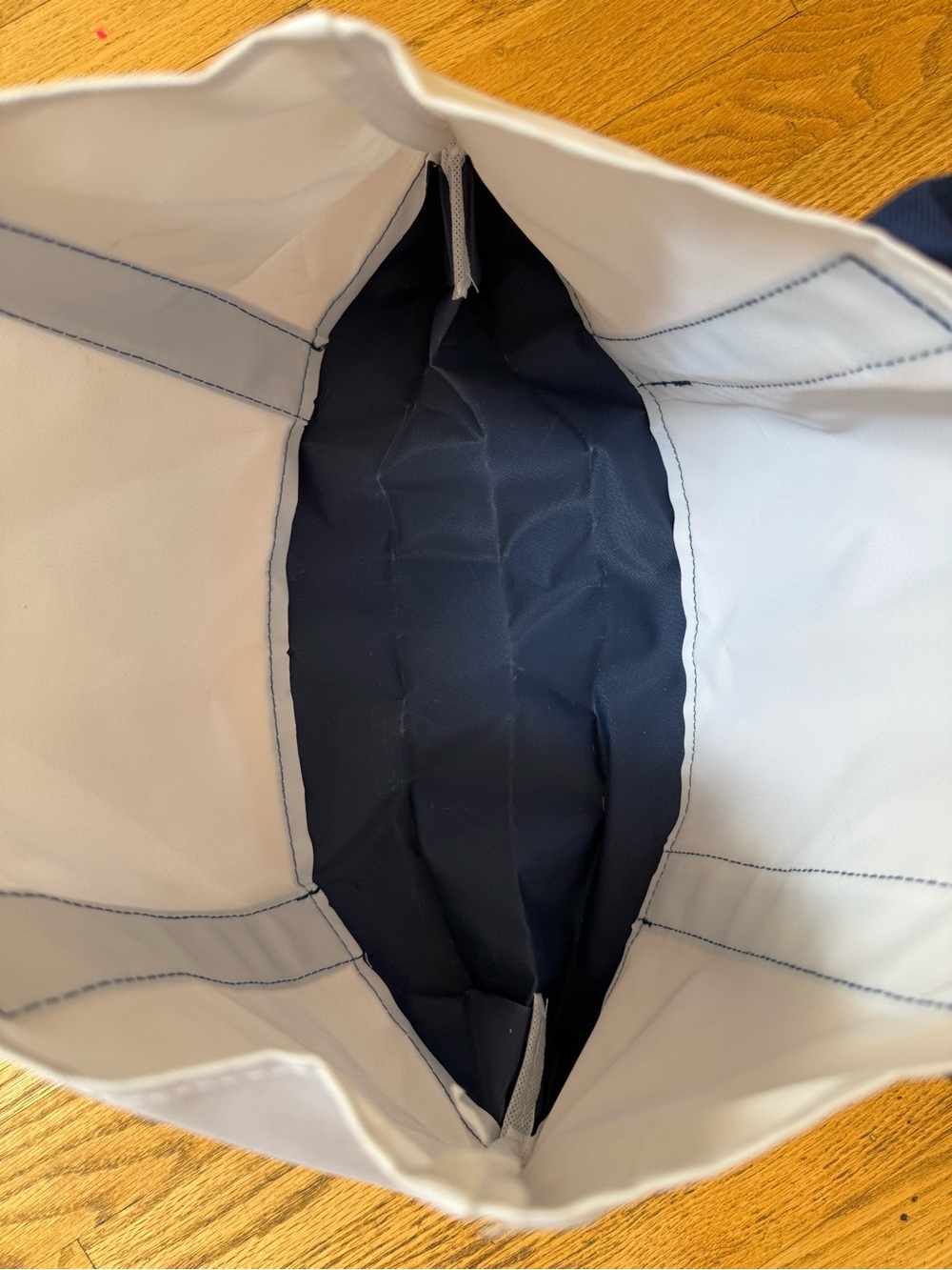 2 Tote Bags with Navy Trim and Rhode Island State Graphic (set of 2) - Picture 2 of 5